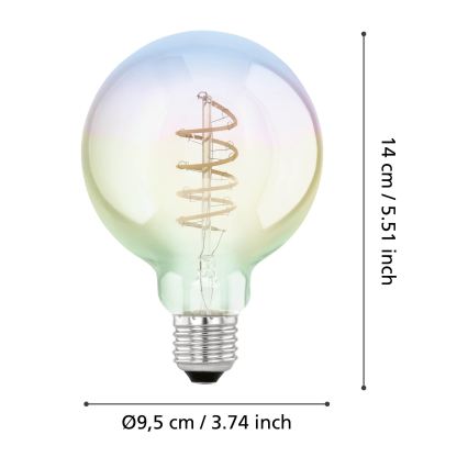 LED димируема крушка VINTAGE G95 E27/4W/230V 2000K - Eglo 110207