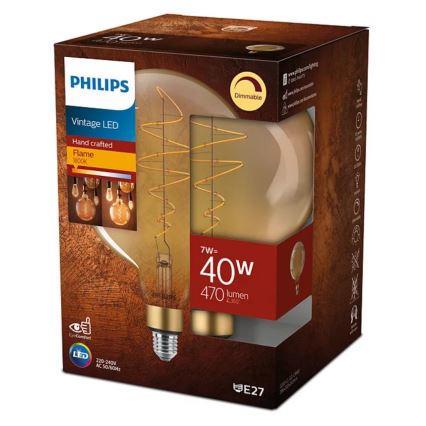 LED Димируема крушка VINTAGE Philips G200 E27/7W/230V 2000K