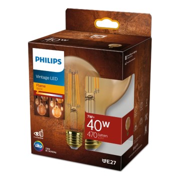 LED Димируема крушка VINTAGE Philips G95 E27/7W/230V 1800K