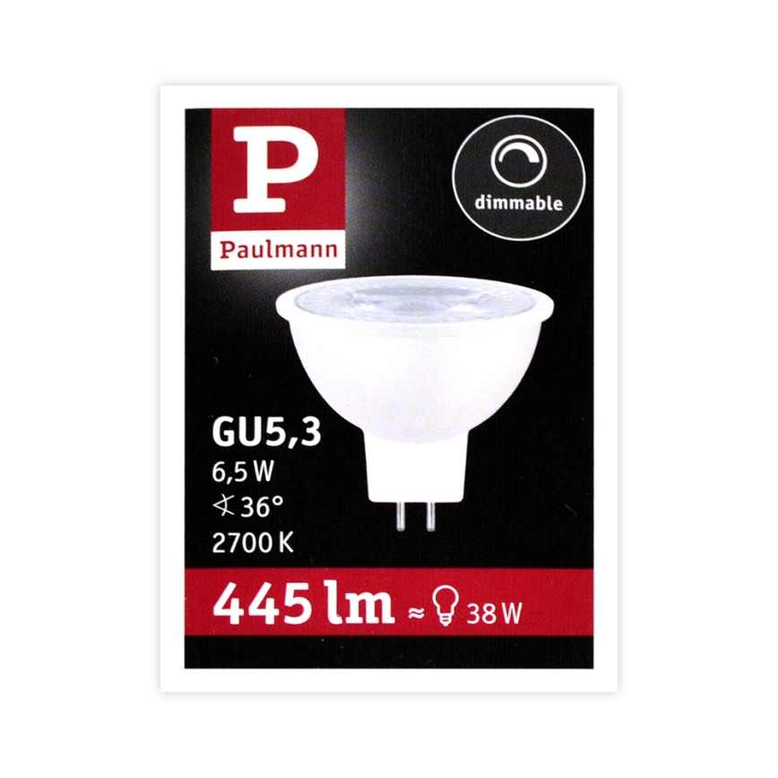 LED Димируема крушка за прожектор GU5.3/6.5W/12V 2700K – Paulmann 28758