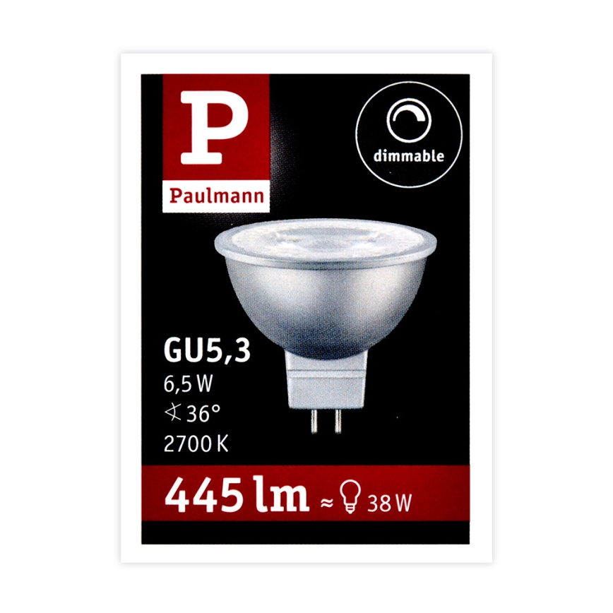LED Димируема крушка за прожектор GU5,3/6,5W/12V 2700K - Paulmann 28759