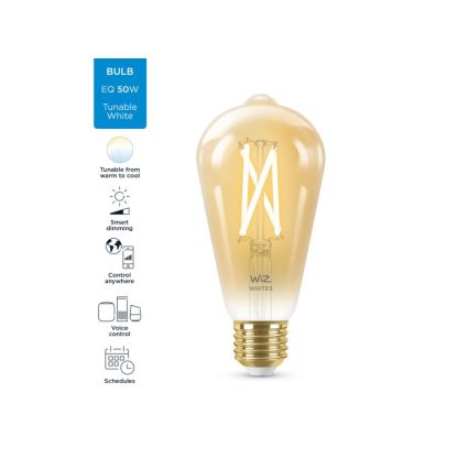 LED Димируема куршка VINTAGE FILAMENT ST64 E27/7W/230V 2000-5000K CRI 90 Wi-Fi - WiZ