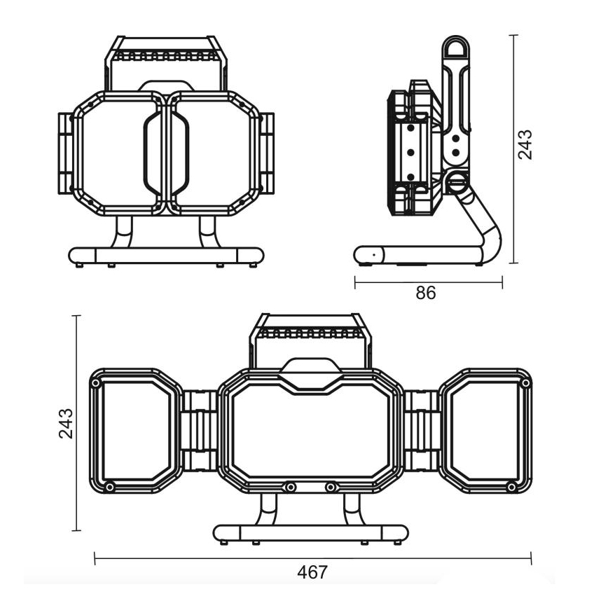 LED Димируемо работно осветително тяло LED/50W/5V 12000 mAh IP54