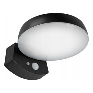 LED димируемо соларно стенно осветително тяло със сензор LED/3W/3,7V 1800 mAh IP54 черно