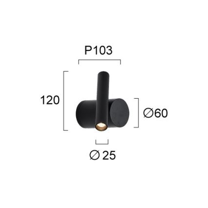 LED Димируемо стеннo точково осветително тяло PLANET LED/4W/230V черно