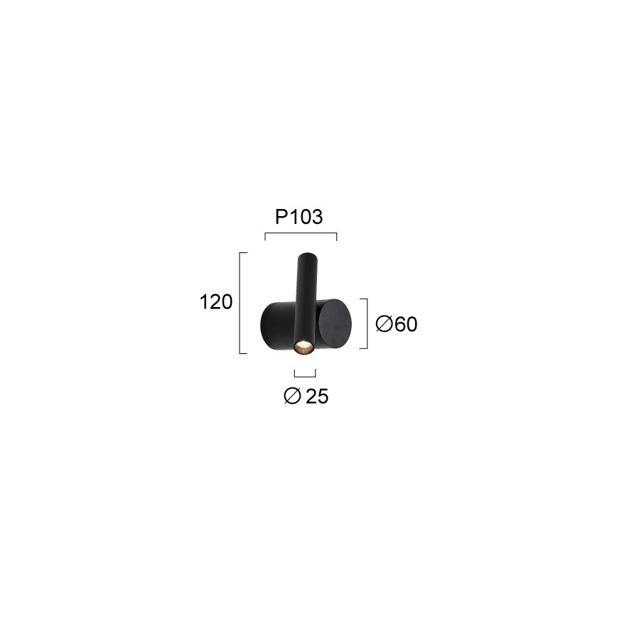 LED Димируемо стеннo точково осветително тяло PLANET LED/4W/230V черно