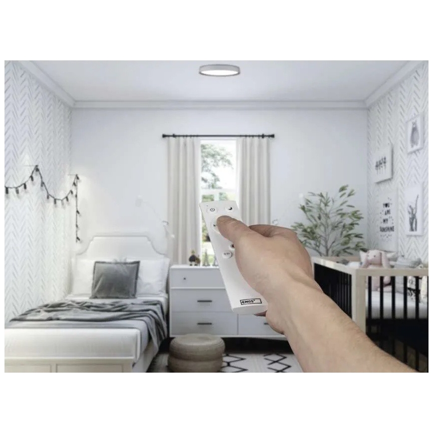 LED димируемо таванно осветително тяло ILVI LED/30W/230V 2700–6500K, Ø 40 см, бяло/бежово + дистанционно управление