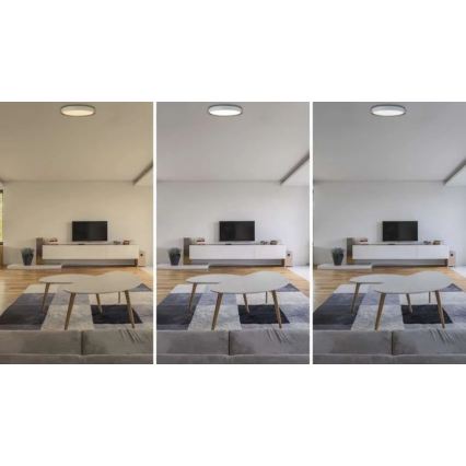 LED димируемо таванно осветително тяло ILVI LED/30W/230V 2700–6500K, Ø 40 см, бяло/бежово + дистанционно управление