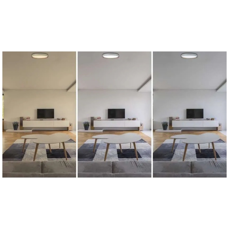 LED димируемо таванно осветително тяло ILVI LED/30W/230V 2700–6500K, Ø 40 см, бяло/бежово + дистанционно управление