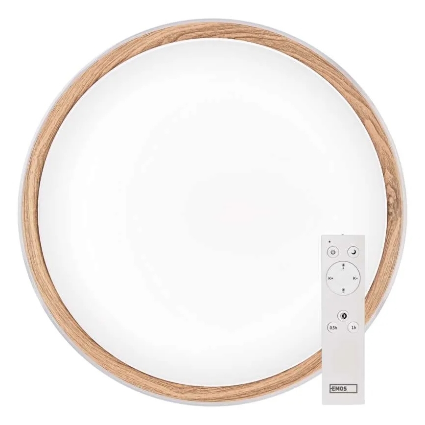 LED димируемо таванно осветително тяло ILVI LED/30W/230V 2700–6500K, Ø 40 см, бяло/бежово + дистанционно управление