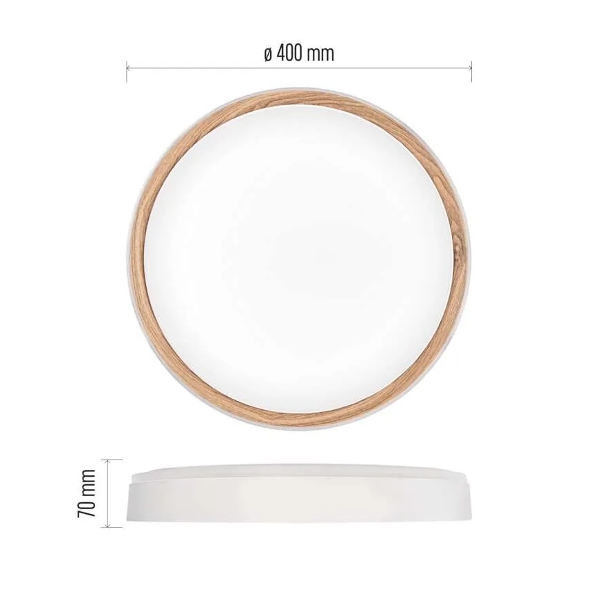 LED димируемо таванно осветително тяло ILVI LED/30W/230V 2700–6500K, Ø 40 см, бяло/бежово + дистанционно управление