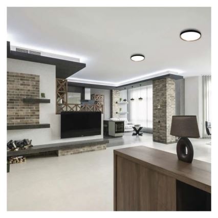 Димируемо LED таванно осветително тяло ILVI LED/30W/230V 2700-6500K Ø 40 см черно/бежово + дистанционно управление