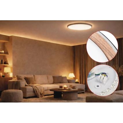 Димируемо LED таванно осветително тяло ILVI LED/30W/230V 2700-6500K Ø 40 см черно/бежово + дистанционно управление