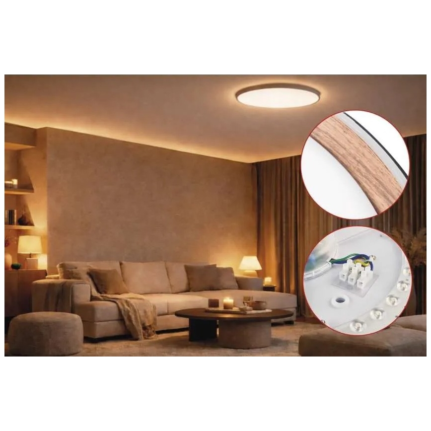 Димируемо LED таванно осветително тяло ILVI LED/30W/230V 2700-6500K Ø 40 см черно/бежово + дистанционно управление