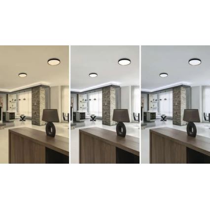 Димируемо LED таванно осветително тяло ILVI LED/30W/230V 2700-6500K Ø 40 см черно/бежово + дистанционно управление