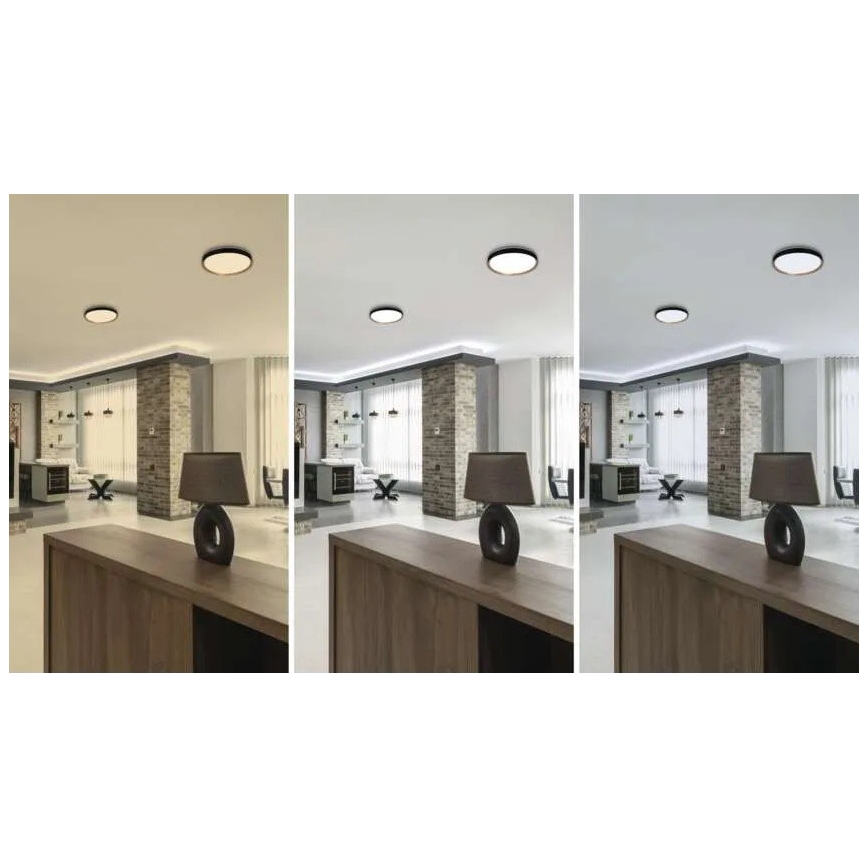 Димируемо LED таванно осветително тяло ILVI LED/30W/230V 2700-6500K Ø 40 см черно/бежово + дистанционно управление