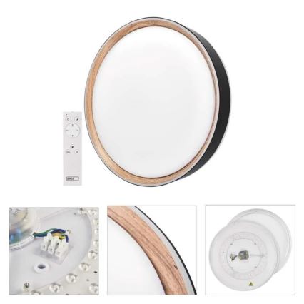Димируемо LED таванно осветително тяло ILVI LED/30W/230V 2700-6500K Ø 40 см черно/бежово + дистанционно управление
