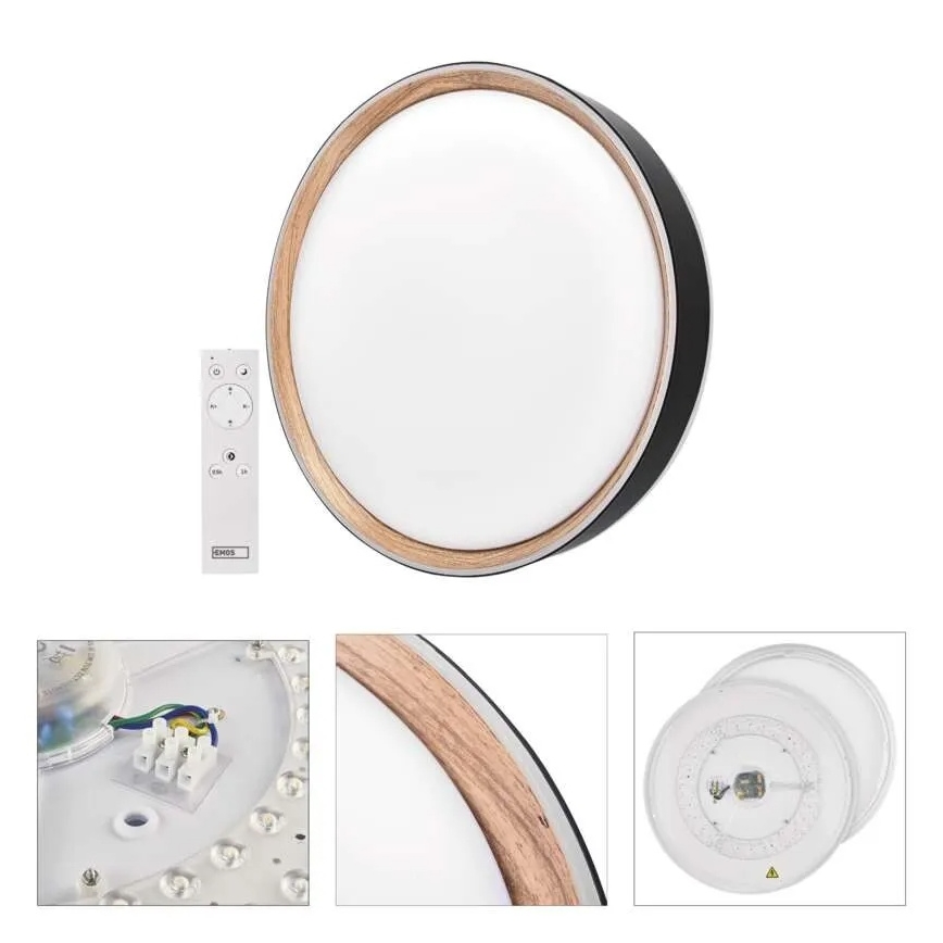 Димируемо LED таванно осветително тяло ILVI LED/30W/230V 2700-6500K Ø 40 см черно/бежово + дистанционно управление