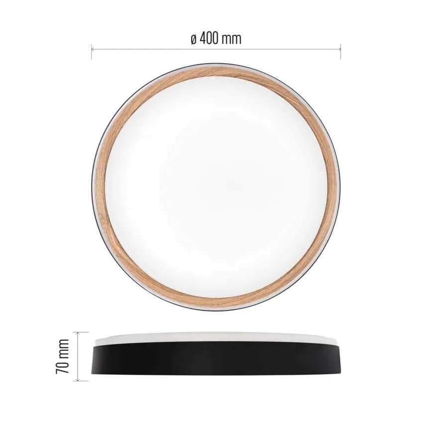 Димируемо LED таванно осветително тяло ILVI LED/30W/230V 2700-6500K Ø 40 см черно/бежово + дистанционно управление