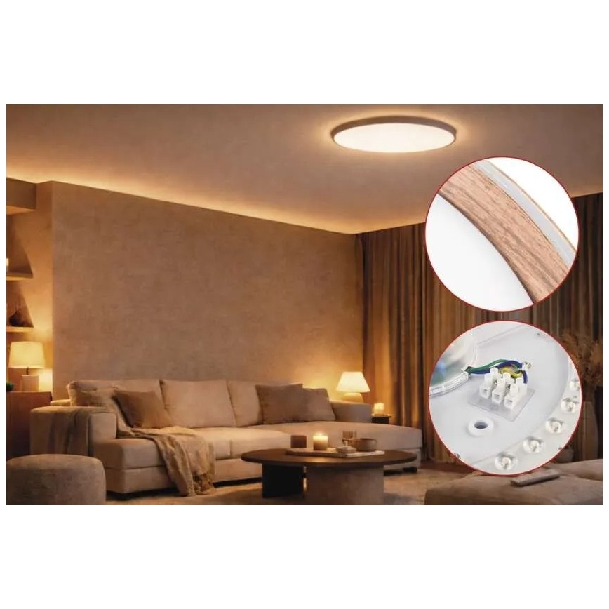 Димируемо таванно LED осветително тяло ILVI LED/45W/230V 2700–6500K Ø 50 см бежово + дистанционно управление