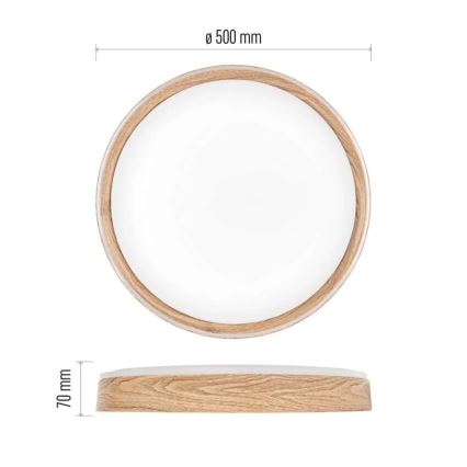 Димируемо таванно LED осветително тяло ILVI LED/45W/230V 2700–6500K Ø 50 см бежово + дистанционно управление