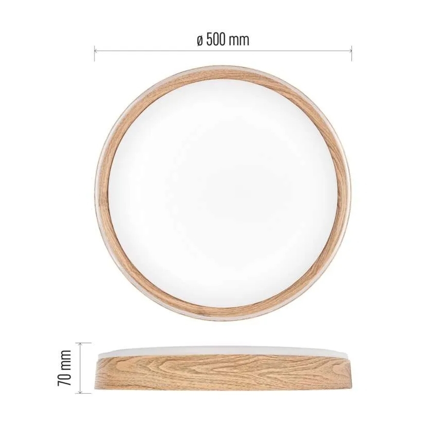 Димируемо таванно LED осветително тяло ILVI LED/45W/230V 2700–6500K Ø 50 см бежово + дистанционно управление