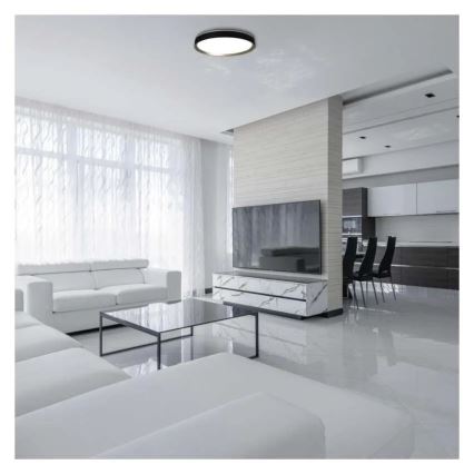 LED димируемо таванно осветително тяло ILVI LED/45W/230V 2700-6500K Ø 50 см черно/месинг + дистанционно управление
