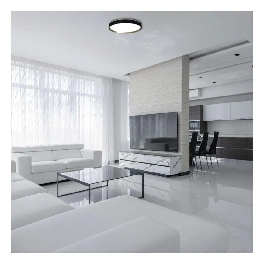 LED димируемо таванно осветително тяло ILVI LED/45W/230V 2700-6500K Ø 50 см черно/месинг + дистанционно управление