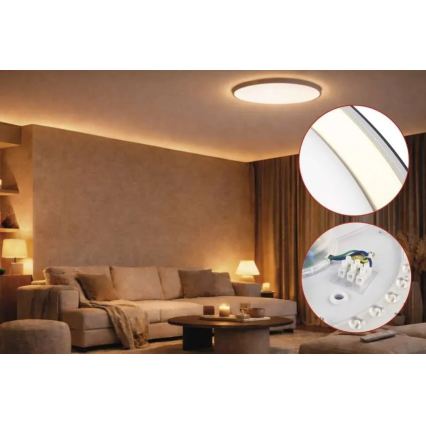 LED димируемо таванно осветително тяло ILVI LED/45W/230V 2700-6500K Ø 50 см черно/месинг + дистанционно управление