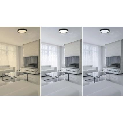 LED димируемо таванно осветително тяло ILVI LED/45W/230V 2700-6500K Ø 50 см черно/месинг + дистанционно управление