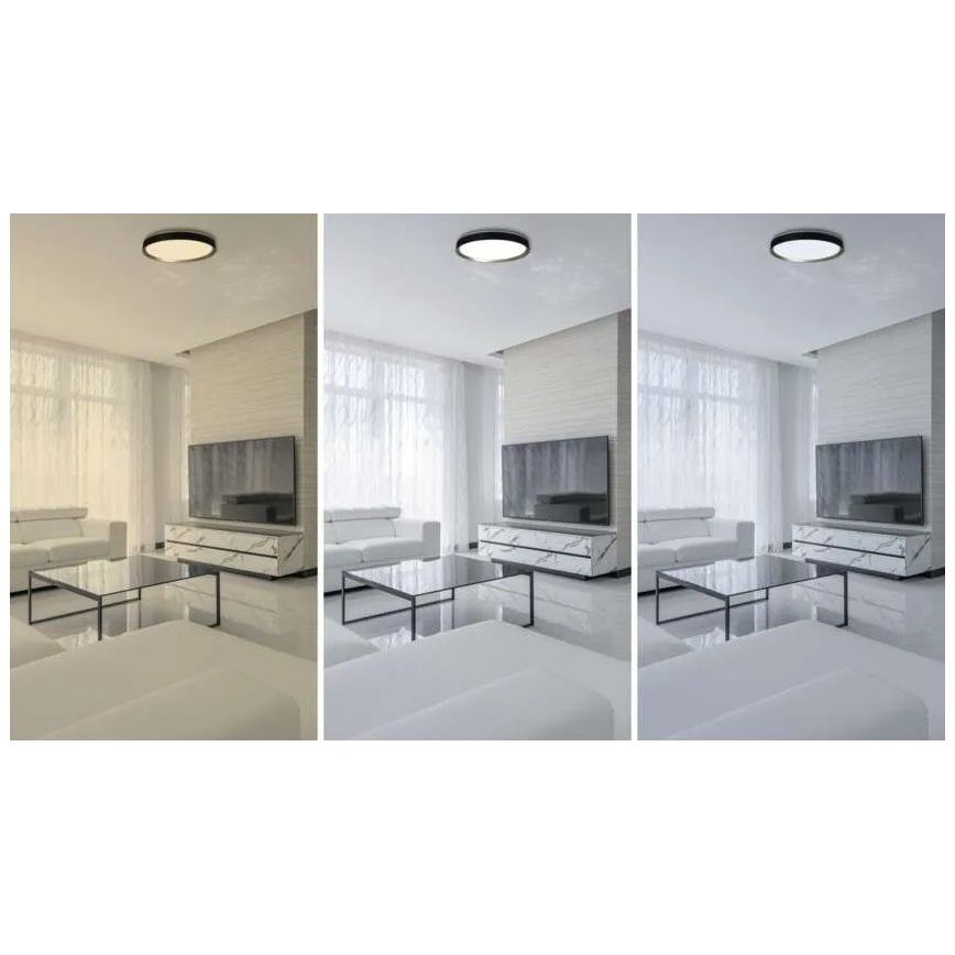 LED димируемо таванно осветително тяло ILVI LED/45W/230V 2700-6500K Ø 50 см черно/месинг + дистанционно управление