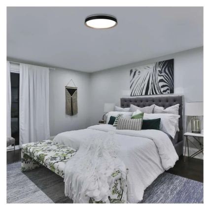 Димируемо LED таванно осветително тяло ILVI LED/45W/230V 2700-6500K Ø 50 cm черно/бежово + дистанционно управление