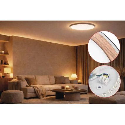 Димируемо LED таванно осветително тяло ILVI LED/45W/230V 2700-6500K Ø 50 cm черно/бежово + дистанционно управление