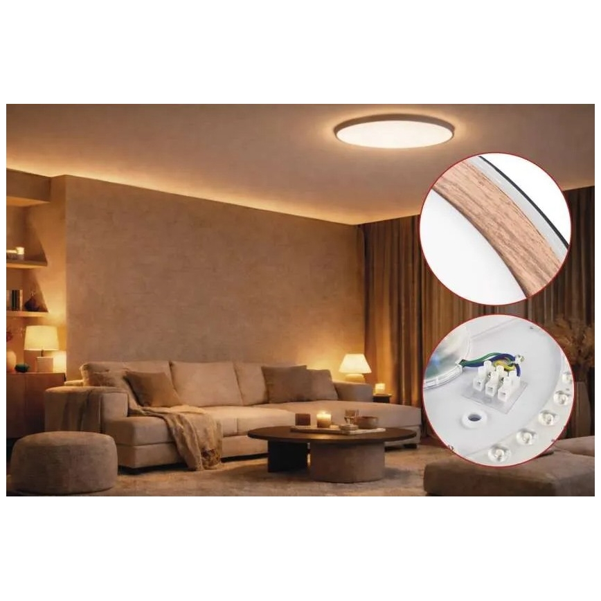 Димируемо LED таванно осветително тяло ILVI LED/45W/230V 2700-6500K Ø 50 cm черно/бежово + дистанционно управление
