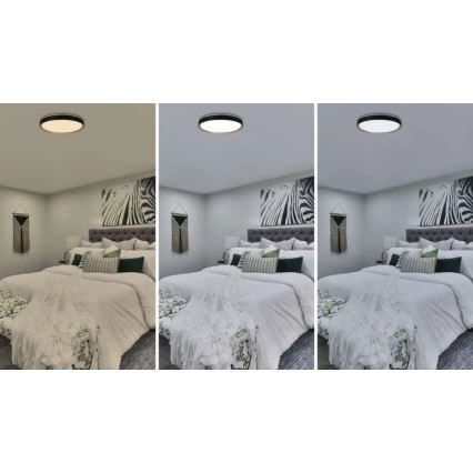 Димируемо LED таванно осветително тяло ILVI LED/45W/230V 2700-6500K Ø 50 cm черно/бежово + дистанционно управление