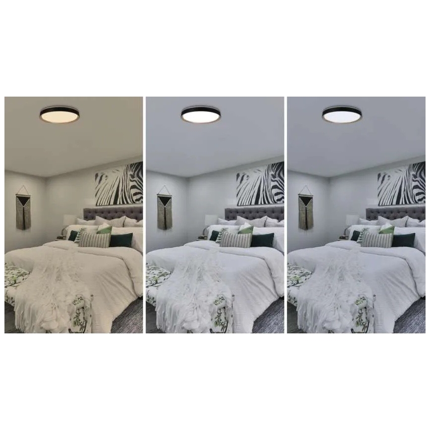 Димируемо LED таванно осветително тяло ILVI LED/45W/230V 2700-6500K Ø 50 cm черно/бежово + дистанционно управление