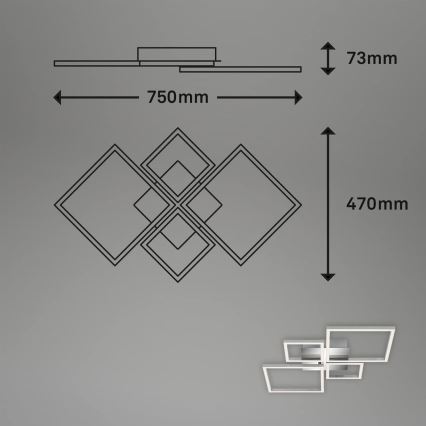 LED Димируемо таванно осветително тяло LED/42W/230V 3000K матов хром