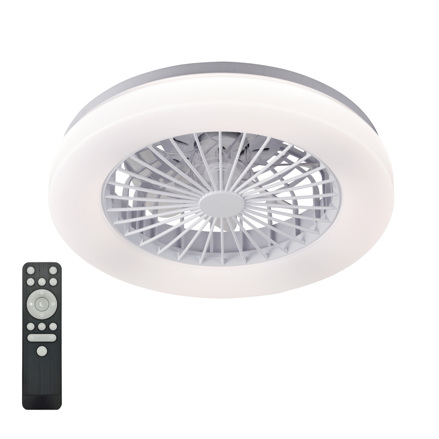 Димируемо LED таванно осветително тяло с вентилатор VENTELUX LED/24W/230V 3000/4000/6500K Ø 45 см бяло + дистанционно управление