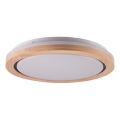 LED дървено таванно осветително тяло за баня LED/24W/230V Ø 39 cm IP44 дъб