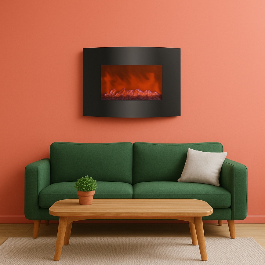 LED електрическа камина с нагревател LED/2000W/230V + дистанционно управление