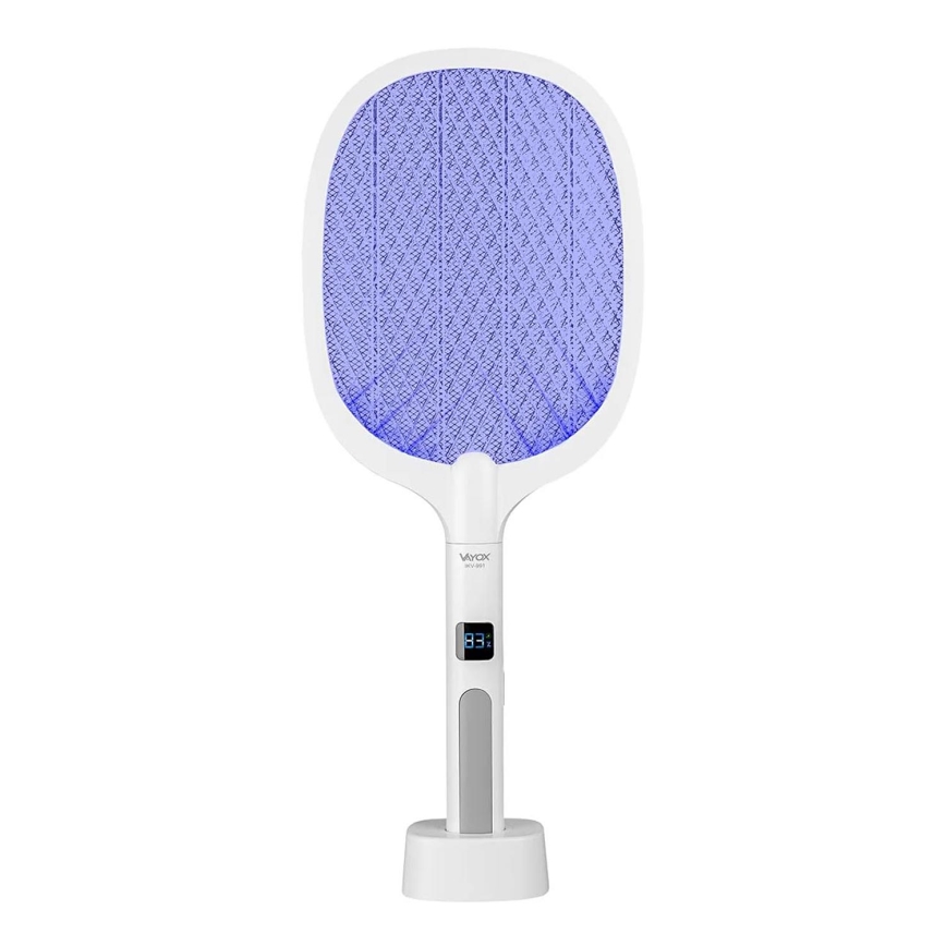 LED Електрически капан за насекоми 2в1 с LCD дисплей 1200 mAh/5V бял