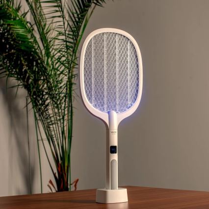 LED Електрически капан за насекоми 2в1 с LCD дисплей 1200 mAh/5V бял