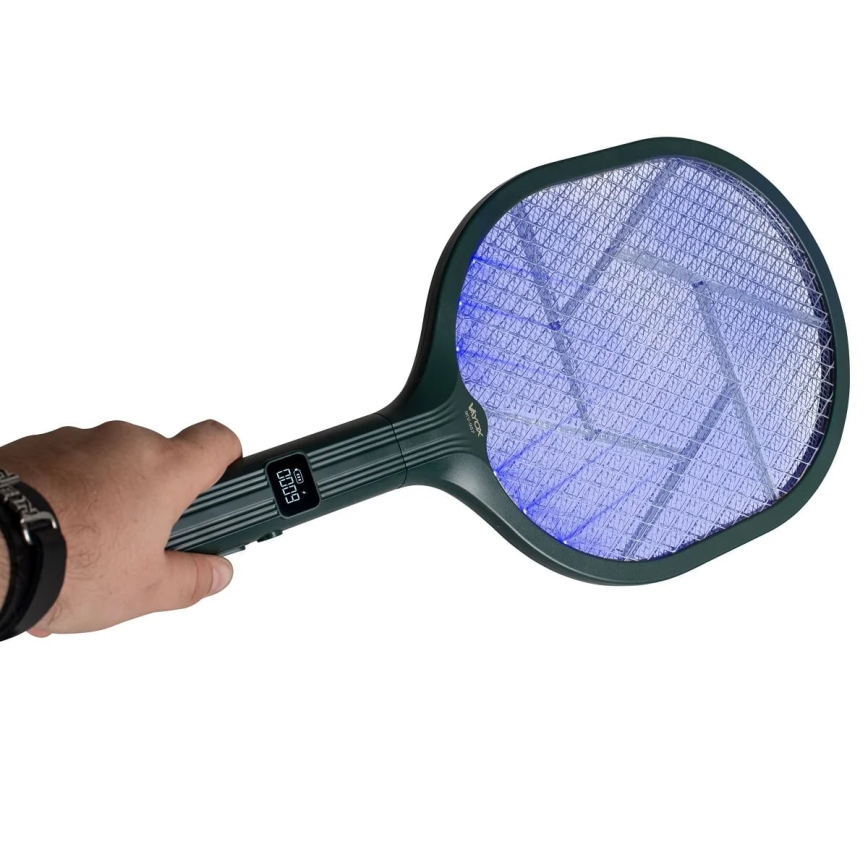 LED Електрически капан за насекоми 2в1 с LCD дисплей 1200 mAh/5V зелен