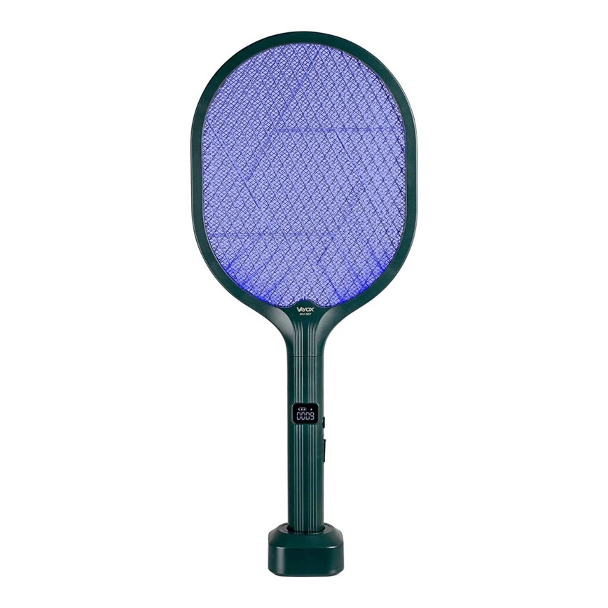 LED електрически уловител на насекоми 2 в 1 с LCD дисплей 1200 mAh/5V зелен