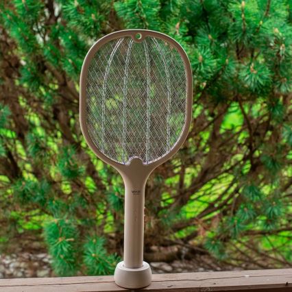 LED Електрически уловител на насекоми 2в1 500 mAh/5V бежов