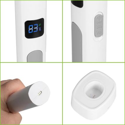 LED електрически уред за улавяне на насекоми 2 в 1 с LCD дисплей 1200 mAh/5V бял