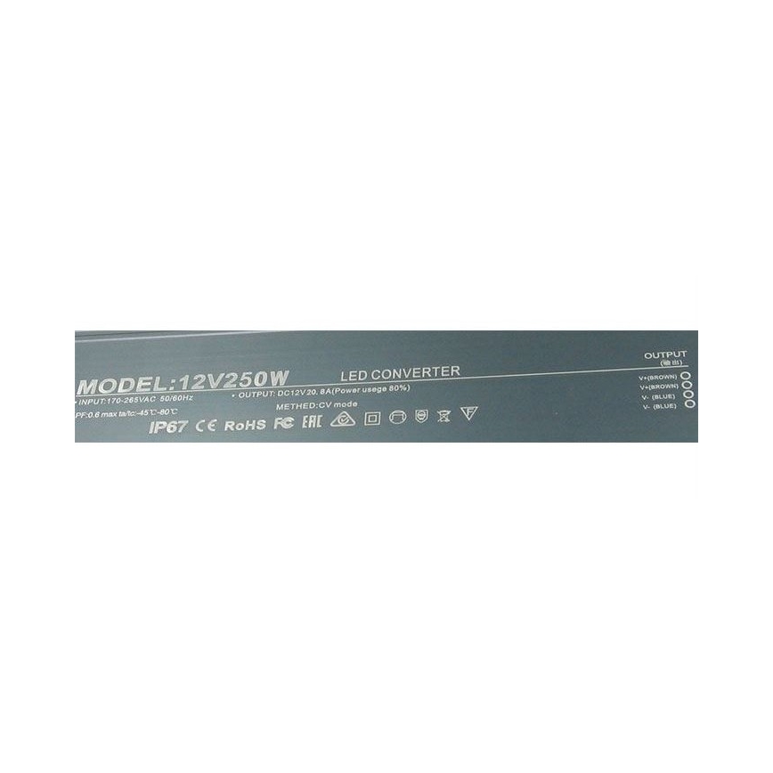 LED Електронен трансформатор 250W/12V IP67