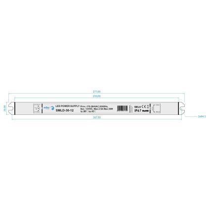 LED Електронен трансформатор DRIVER 30W/230V/12V IP67