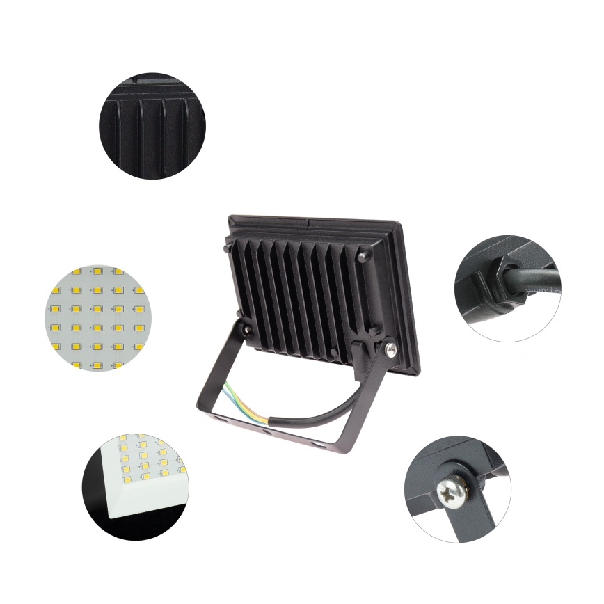 LED Екстееиорен прожектор NOCTIS LUX 3 LED/20W/230V 4000K IP65 черен