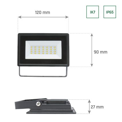 LED Екстееиорен прожектор NOCTIS LUX 3 LED/20W/230V 4000K IP65 черен